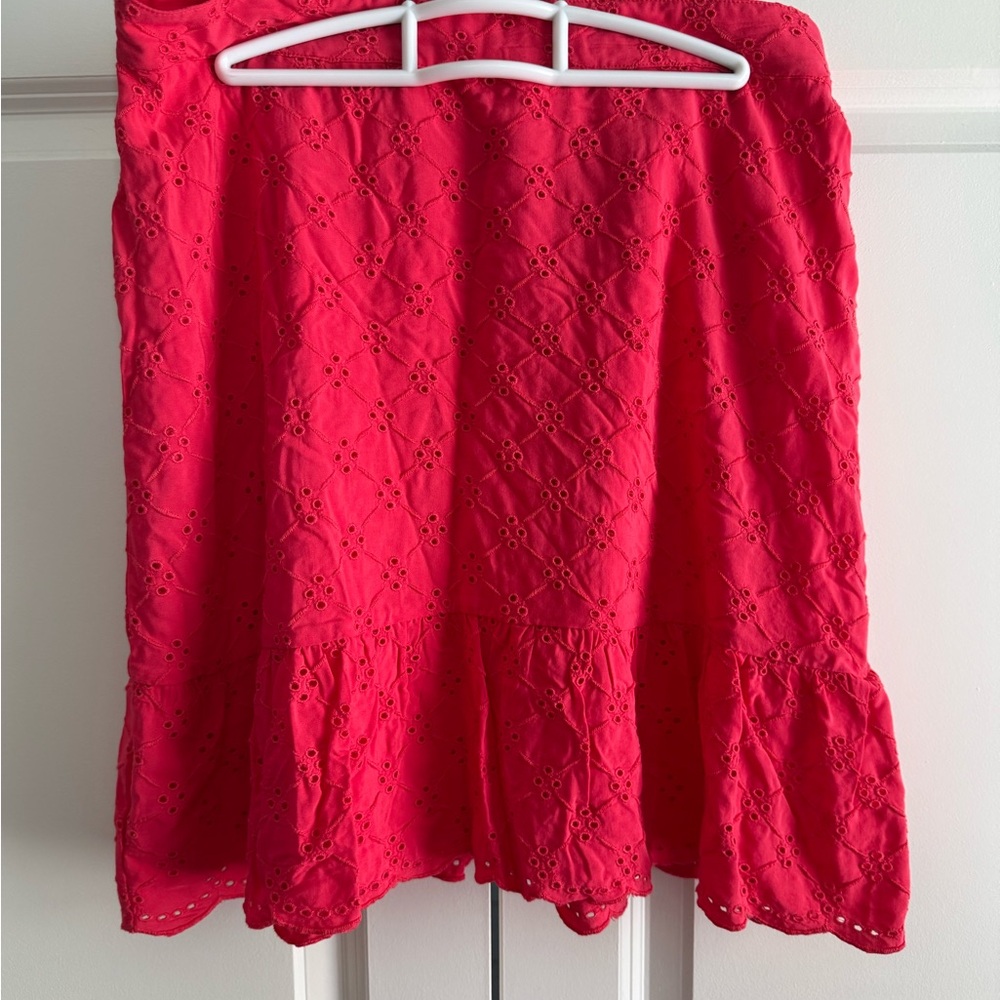 Elegant Red orange Eyelet Skirt